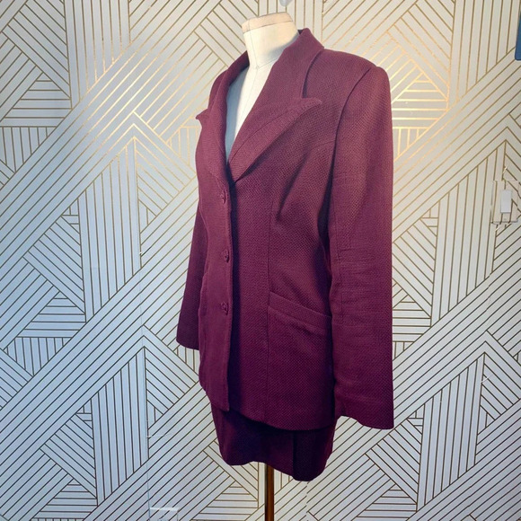 Vivienne Tam Purple Two-Piece Blazer Skirt Suit - Picture 6 of 12